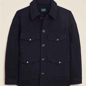 J.Crew Navy Cruiser Jacket in Double-faced Wool Blend